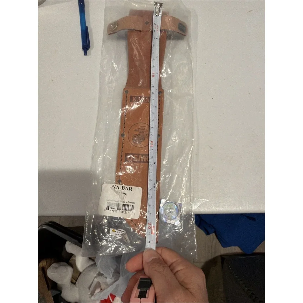 KA-BAR  Leather Sheath USMC Logo 1217S Brown Belt Sheath NEW